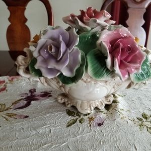 Fine porcelain flowers in vase